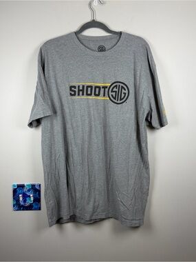 Sig Sauer Gray Shoot Sig Firearm Tactical Flag Graphic Cotton T-Shirt 2XL